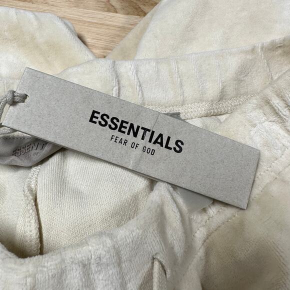 Fear of God Essentials Tan Drawstring Velour Track Pants Women's Size Small NWT - Picture 7 of 12